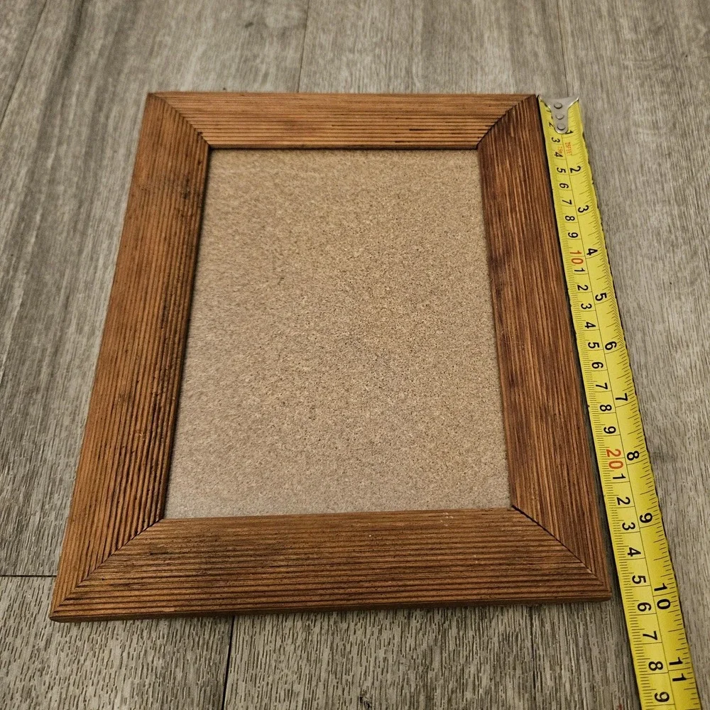 Vintage glass insert 8x5.5 wooden‎ frame wall mount vertical or horizontal